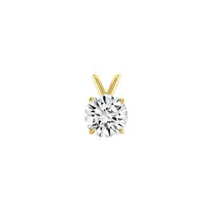 1.3 Ct Round Lab Created Grown Diamond Pendant Necklace 14K Yellow Gold F/VS 18" - Picture 1 of 3