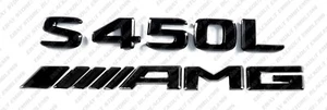 Gloss Black Emblems Badges for Mercedes-Benz S450L AMG W140 W220 W221 W222 W223 - Picture 1 of 9