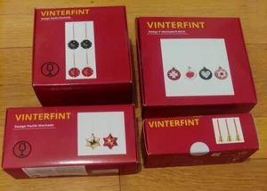 Set of 4 Ikea Vinterfint Tiny Hanging Christmas Ornament Box Sets NEW Bell Glass - Picture 1 of 4