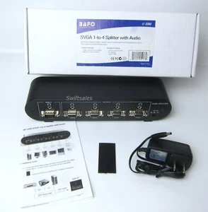 BAFO BF-3360 - SVGA 1-to-4 Active Powered HD15 SVGA Source Splitter w/ Audio - Picture 1 of 7