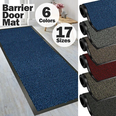 Large Heavy Duty Door Mat Non Slip Rubber Barrier Mats Kitchen Hallway Floor Rug - Image 1 of 4