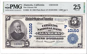 $5 1902 PB National 🇺🇸 ALAMEDA California CA 🇺🇸 PMG Grade 25 🇺🇸 - Picture 1 of 2