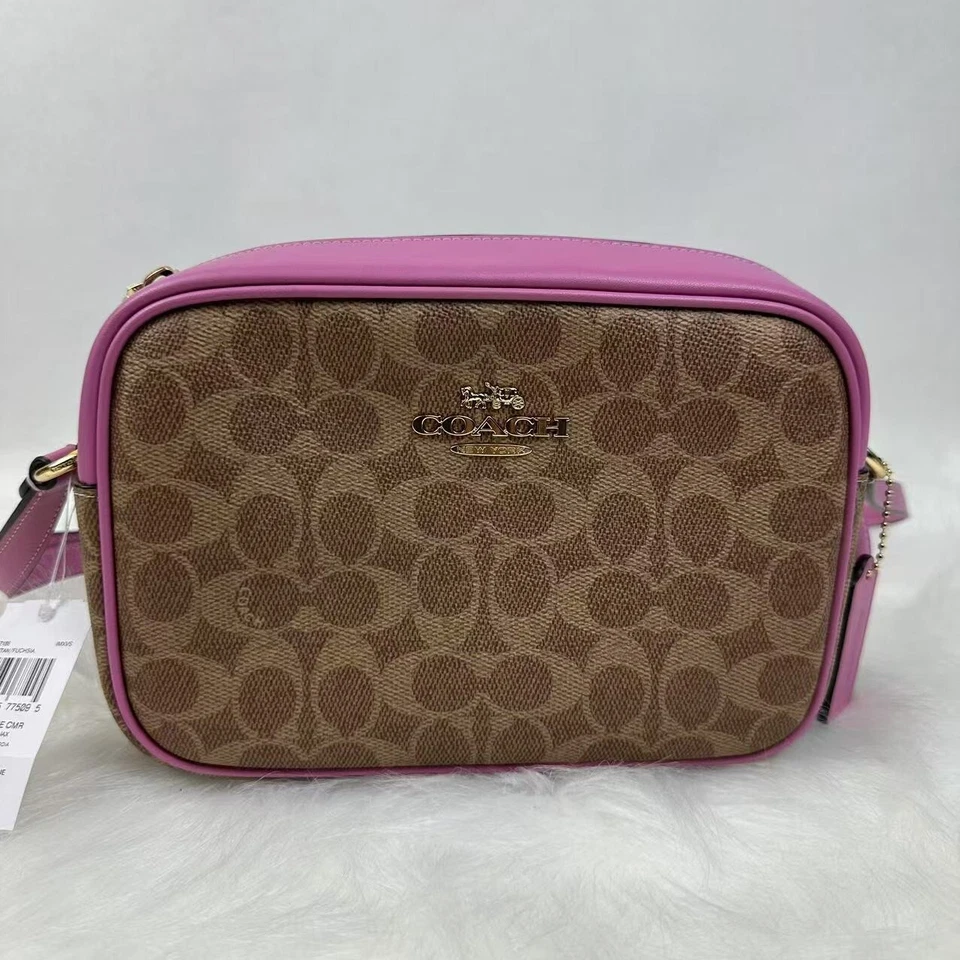 Coach CZ186 Signature Jamie Camera Bag Crossbody Handbag Sand Deep Orange