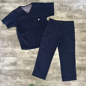 Carhartt - Navy Blue Herren Scrub Set Cargo Hose M & Scrub Top L LESEN - Bild 1 von 16