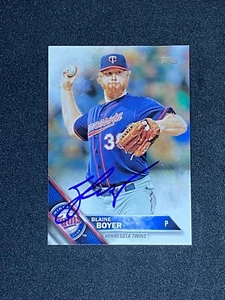 Blaine Boyer Minnesota Twins Signed Auto 2016 Topps Card #235 ~ COA - Imagen 1 de 3