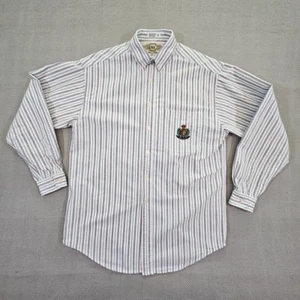 Vintage INC International Concepts Shirt Men's Small White Purple Striped Cotton - Picture 1 of 15