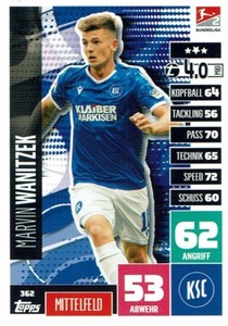 Match Attax 20/21 Bundesliga 2020/2021 Card No. 362 Marvin Wanitzek