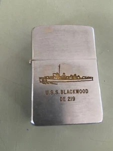 Korean War era 1958 Zippo lighter USS Blackwood DE 219 US Navy - Picture 1 of 3