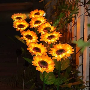 Solar Sunflower Lights for Yard Decor Waterproof Outdoor Garden Decorative Light - Picture 1 of 16