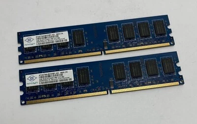 4GB Kit (2 x 2GB) Nanya NT2GT64U8HD0BY-AD PC2-6400U 800MHz DDR2 Computer Memory - Image 1 of 4
