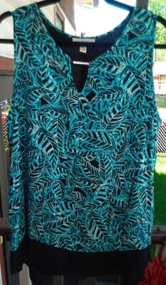 Blusa Top Dana Buchman XL Sin Mangas Oficina Carrera Viaje Vestido Tanque Informal En muy buena condición Foto 1 de 4