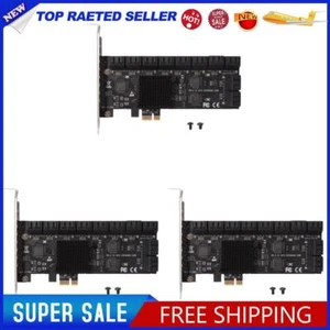 20 Port PCIE Expansion Card PCIe SATA 3.0 Riser Adapter 6Gbps for Desktop - Photo 1/5
