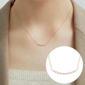 J.Estina J.Fenella 14K Necklace JJJTNQ4BS058R4420 14K Rose Gold Cubic Zirconia - Picture 1 of 9