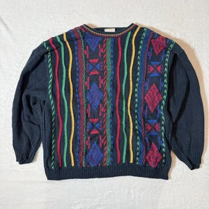 Van Vaan Vintage Coogi Style Strickpullover - Mehrfarbig 3D Muster - Größe M - Bild 1 von 8