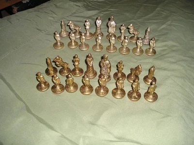 Old English  Metal Chess Set - Image 1 of 2
