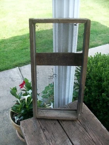 Antique primitive wood & wire grain berry sifter sieve old farm hand made Great - Picture 1 of 12