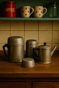 Juego de 3 ollas moka italianas vintage | Cafeteras espresso con estufa de aluminio - Imagen 1 de 10