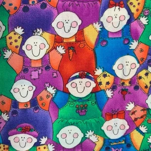 Fabric Cotton Kari Pearson Baby Multicolor Colorful KP Kids 3 yds Quilting New - Picture 1 of 9