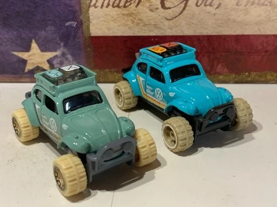 HOT WHEELS VW BAJA BUG X2. 2022 AQUA & LITE GREEN LOOSE NICE - Image 1 of 4