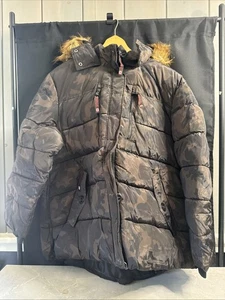 Canada Weather Gear Men's Sz 3xl Winter Jacket faux fur hood Camo Bt12 - Picture 1 of 24