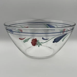 Servizio piatti vintage Lenox papaveri su blu 9" vetro trasparente rosso e blu usato in ottime condizioni - Foto 1 di 7