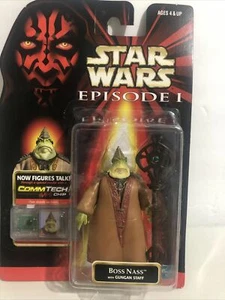 Figura de acción Star Wars EPISODIO 1 Boss Nass con chip de tecnología de comunicación Gungan Staff - Imagen 1 de 3