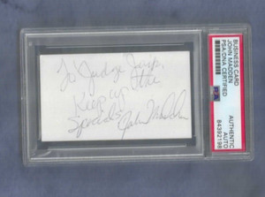 John Madden Autographed Business Card Oakland Raiders Football Coach PSA SLAB