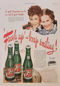 1945 7UP Soda Vintage Ad Good dispostion Can be a ad To good health 323 - Picture 1 of 1