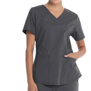2 Scrubstar Damen Core Essentials V-Ausschnitt Scrub Tops und Unterteile grau 2XL XXL - Bild 1 von 4