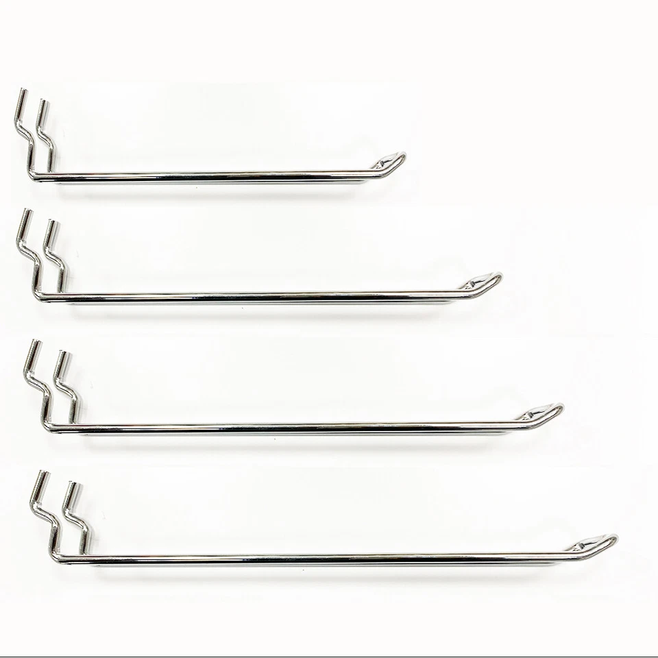 Euro hooks Pegboard 4MM thick 6"-8"-10"-12" prime shopfittings