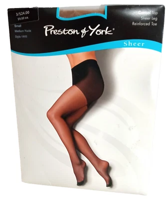 NUEVO Preston & York, Dillards Pequeño Desnudo Transparente Pantimedias Control Top #1905 NUEVO Foto 1 de 4