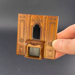 Pannello camino vittoriano in miniatura 1:48 con specchio scala quarto casa delle bambole WN - Foto 1 di 3