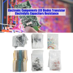 Electronic Components Set LED Diodes Transistor Electrolytic Capacitors Resistor - Foto 1 di 7