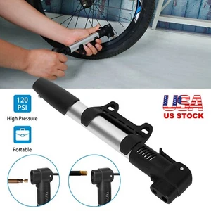 Bike Portable Tire Pump Air Inflator Hand Pump for Ball Presta Schrader 120PSI - Picture 1 of 10