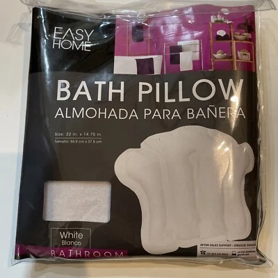 Easy Home White Vinyl Shell Shaped Spa Bath Pillow 1 Pack - Image 1 of 4