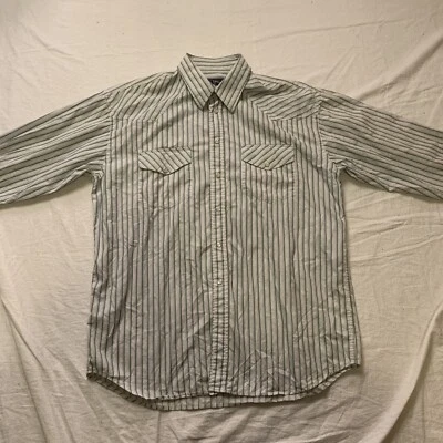 Camisa a Presión Para Hombres Gran Vaquero Americano 100% Algodón Estilo Occidental Perla Talla L Foto 1 de 4