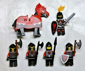 LEGO Red Dragon Knights MINIFIGURE LOT, dragon shield, horse barding 70402, 2013