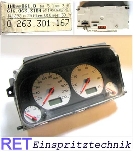 Tacho Kombiinstrument Motometer 0.263.301.167 VW Golf 1H0919861B original - Bild 1 von 4