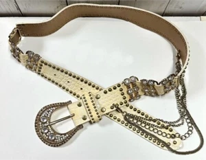 d.i.a DIA Leather Belt Crocodile Pattern Chain White Shibuya Gal Fashion Used - Picture 1 of 2