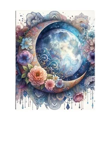 16x20 Beautiful Moon Canvas Print Wall Art - Picture 1 of 7