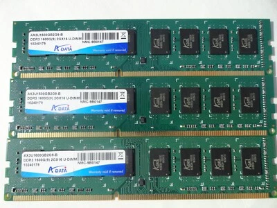 6GB a-data DDR3 PC memory 1600  (3x 2GB ram) ax3u1600gb2g9-b - Image 1 of 4