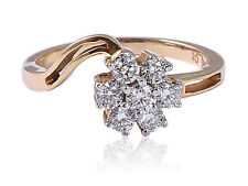 0.44 Cts Round Brilliant Cut Diamonds Engagement Ring In Solid Hallmark 18K Gold