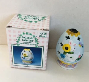 Vtg Cottontale Collection Porcelain Easter Bunny Egg Candle Holder 3.5x2.5 Inch - Picture 1 of 12