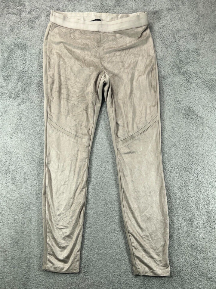 ELIE TAHARI Mujer Mediano Alto Imitación Gamuza Leggings Pantalones Beige Pull On 30X30 Foto 1 de 4