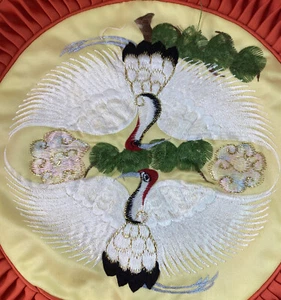 Funda de almohadas de tiro redondo bordado arte popular coreano estilo Hanbok hecha a mano con cremallera - Imagen 1 de 7
