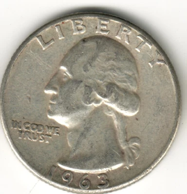 USA - 1963P - Washington ¼ $ - Silver Eagle - no mint mark - #12147RG - Image 1 of 2