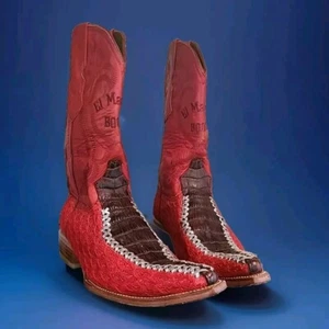 El Mariachi Men's Red Pointy Cowboy Boots Mex 27 - Picture 1 of 8