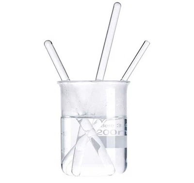 Versátil laboratorio de química varillas de drenaje de vidrio de borosilicato de 10 piezas - seguro contra el calor aprox. Foto 1 de 4