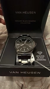 Van Heusen Men's Wrist Genuine Black Diamond Ring Watch - Picture 1 of 2