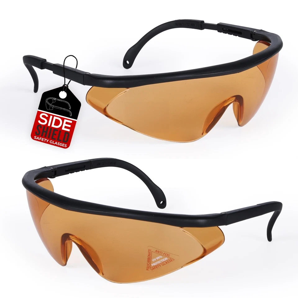 Óculos de segurança Simone lente colorida Black Temple, anti-riscos anti-neblina (pacote com 1) - Imagem 1 de 4